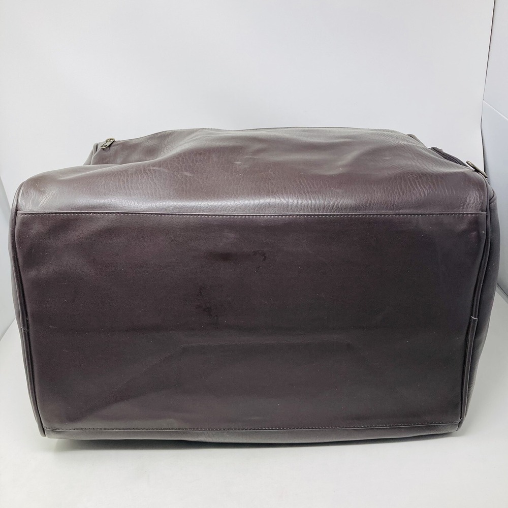 KARL LAGARFELD PARFUMS Duffle Bag Brown faux leather large travel Gym Bag 18x13" - Picture 13 of 14